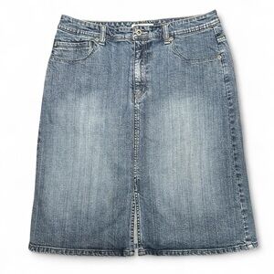 Chico's blue denim skirt with front slit Y2K Size 10 (Chicos 1.5)
